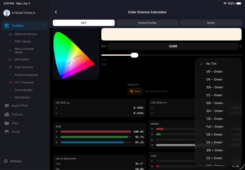 14.4 Setting Kelvin screenshot