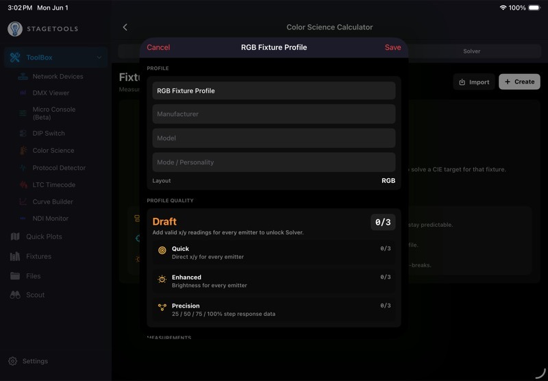 14.10 Creating a Fixture Profile screenshot