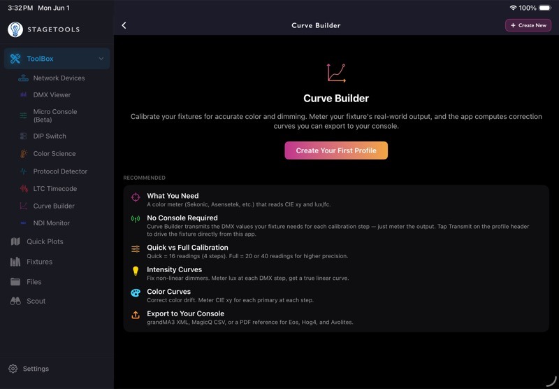 13.1 Open Curve Builder screenshot
