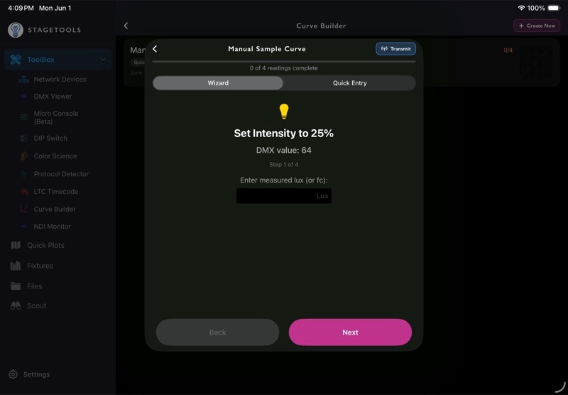13.13 Collect Readings with Wizard screenshot