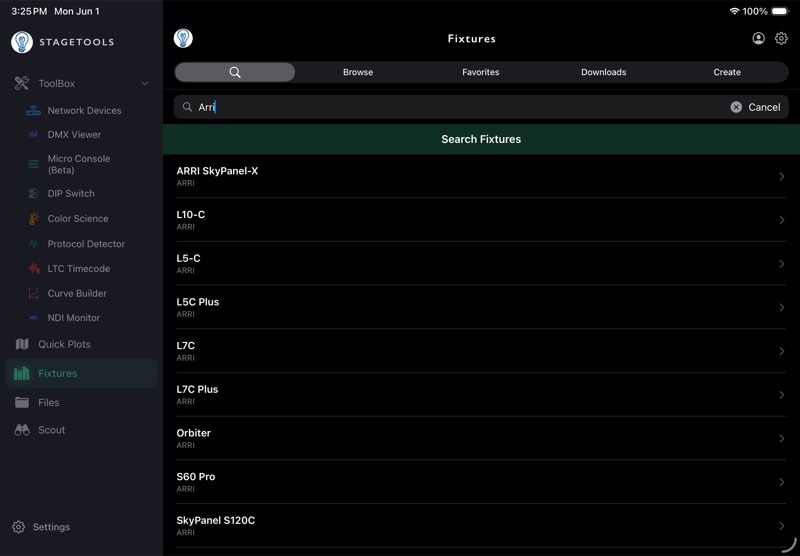 7.1 Open Fixtures screenshot