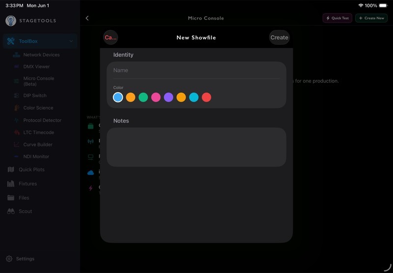 11.3 Create a Showfile screenshot