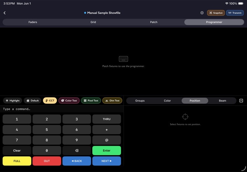 11.20 Position Tab screenshot