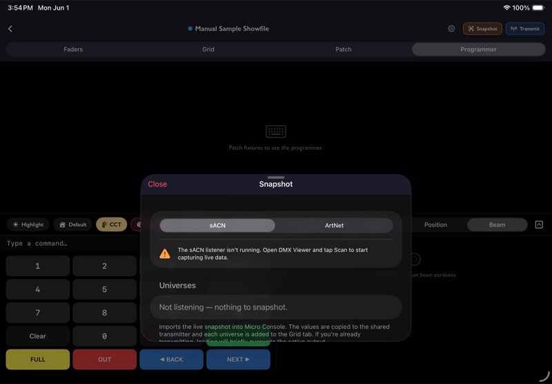 11.23 Snapshot from DMX Viewer screenshot