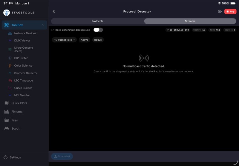 10.6 Streams View screenshot