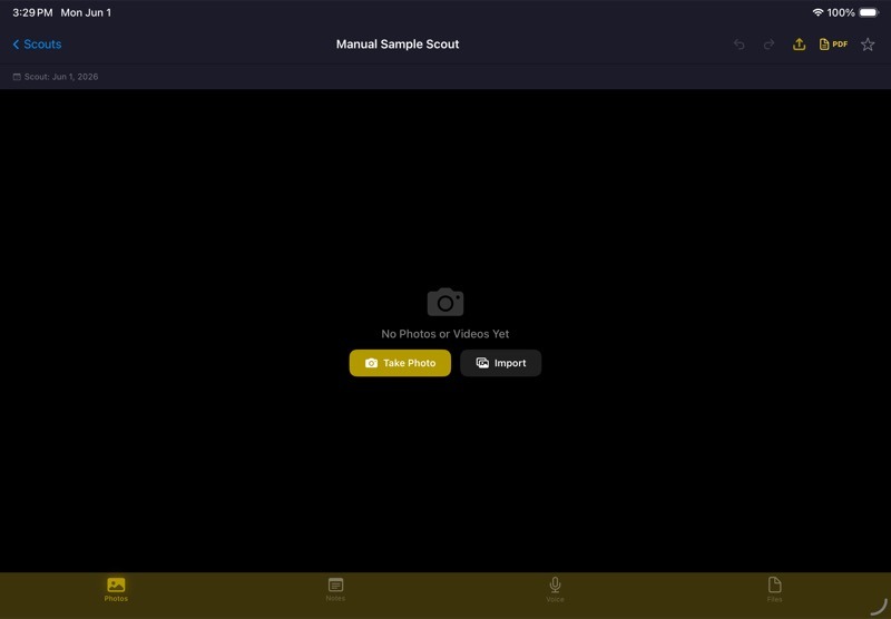 5.4 Scout Detail Sections screenshot